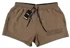 Men's HUGO BOSS Brown / Dark Tan Swim Trunks Swimsuit XL X-Lrg NWT NEW Mooneye