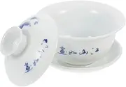 TIDTALEO Elegant Kung Fu Teacup with Lid Ceramic Tea Bowl for Flower Tea Green Tea Black Tea