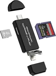 USB C Micro USB Lightning USB A(4 in 1)SD Card Reader for Apple IPhone 16 15 14 Pro Max Adapter Micro SD TF Memory External Stick Data Transfer for Ipad Compatible With Samsung MacBook Photo Converter