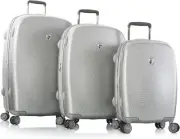 Motif Neige Carry On Adult Luggage Set Spinner Hardside Suitcase-3Pc New Silver