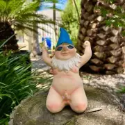 Garden Gnome Kneeling Naked Nude Gnomes Naughty Garden Ornament Kneel Down