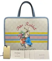 New GUCCI Peter Rabbit Collaboration Tote Bag GG Gift Present 0523b