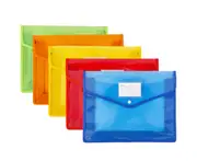 5 Pack Expanding File Large Capacity File Folders - Snap Button Closure - Name Card Slot
