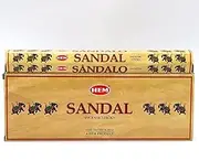 20/120 HEM Incense Sticks Nag Champa Hex Meditation Aroma Floral Home Fragrance, Sandal, 120 Sticks