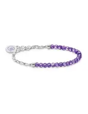 [Thomas Sabo] Charm Club Amethyst Charm Bracelet 16-19cm in Silver