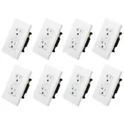 8PK 20A GFCI Receptacle Outlet Self-Test Tamper Resistant WR TR White ETL Listed