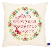 Vervaco 0153869 Cushion Alphabet Of Roses Embroidery Counted