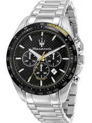 Maserati Traguardo Chronograph R8873612042 Black Dial Silver Stainless Steel Mens Watch
