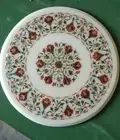 2' white Marble Table Top coffee dining inlay Malachite decor round mosaic k1