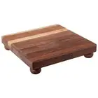 Block Square Wood Cutting Board, B Series w/Feet, 12"x12"x1.5", Walnut