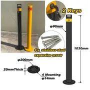 Removable Surface Mount Twist Type Bollard Vehicle Security Safety Barrier 2 Color