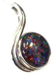 Christmas Lady Gift Opal Jewellery 18ct White Gold Plated Sterling Silver Set