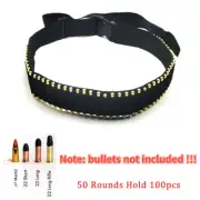 50 Round 100 Shells Rifle Bullet Cartridge Bandolier Ammo Belt F/ .22LR .17Mach2