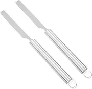 Ipetboom 2pcs Stainless Steel Pig Hair Remover Blade Holders Durable Lightweight Hair Scraping Tool for Efficient Kitchen Use