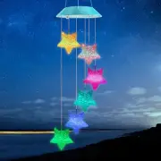 Solar Star Gift for Mom Grandma Girls, Color Changing Solar Wind Chimes for O...