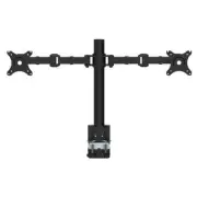 Loctek Eco Mount 10"-30" Dual Monitor Stand - Steel Tube - Black - VESA 75 &