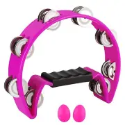 TambourineMetal Jingles Hand Held Percussion Half-Moon Tambourine and Egg Sha...