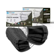 Werkomed Black Face Mask Latex Free Earloops 50 Pack - Carton of 40