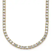 14k Yellow Gold 26 1/5 Ct. Lab Grown Diamond VS/SI+ G+ Round 20 inch Straight Tennis Necklace