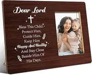 JANLAN Baptism Picture Frame,Baptism Gifts for Boys,Christian Baptism Gifts,Baby Christening Gifts,Bless This Child Protect Him Guide Him Photo Frame