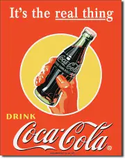 Desperate Enterprises Tin Sign - COKE Real Thing - 32 x 41 cm