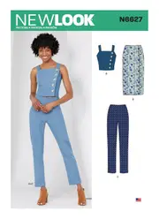 New Look Sewing Pattern N6627 6627 Misses' Top, Skirt, and Pants