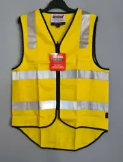 Prime Mover MW338 Yellow High Visibility Taped Cotton Safety Vest Size XL New