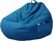 Stuffed Bean Bag Chair Cover (No Filler),Lazy Lounger Bean Bag Cover Stuffable Beanbag Cover Plush Toy Storage Bag for Adults and Kids (Blue, 100 x 120 m)