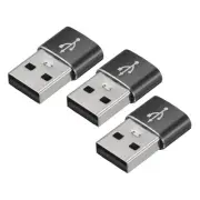 USB C Female to USB Male Adapters Type C to USB Converters Black/3 Pcs