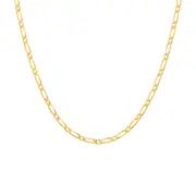 9ct Gold 50cm Solid Diamond-cut Figaro 1+1 Chain
