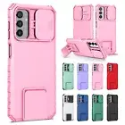 Rugged Kickstand Camera Slide PC Back Case For Samsung A06/A16/A15/A35/A55/A73