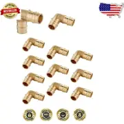 Durable 3/4"x3/4" Brass Pex A Elbow Fittings | 10-Pack High-Performance Set