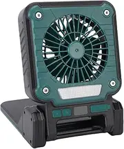 Generic Solar Powered Fan, 10W Solar Panel USB Rechargeable Battery, Quiet Operation, 3 Wind Speeds, 5 Lighting Modes, Portable for Camping, Hiking, Emergencies