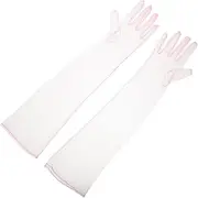 [WATIIFUFU] Tulle Prom Gloves Lace Gloves Women Long Gloves Costume Party Gloves Bride Bachelorette Accessories Evening Gloves s Party Gloves Long Opera Gloves Tulle Satin Gloves Mesh Pink