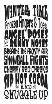 Large STENCIL**Winter Time**Typography Subway for Signs 12"x 24" Holiday