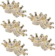 [EXAOMBLE] 10pcs Rhinestone Crowns Beads Jewelry Making Beads for Diy Charms Necklaces Bracelets