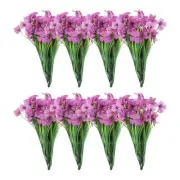Artificial Flower Heads, Plastic Fake Plants Hydrangea Light Purple Faux 24Pcs