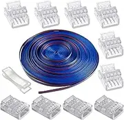 GTIWUNG 10m LED Strip Extension Cable 4 Pin LED Strip Lighting Connector, RGB 5050 3528 2835 4 Pin Connector LED Strip Flexible Cable Adapter Jumper 10mm