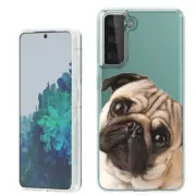 (Pug's Tilting)Rugged TPU phone case cover(Clear)for Samsung Galaxy S21+ Plus 5G