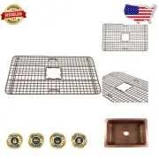 Elegant 28" x 17" Sink Bottom Grid with Rubber Feet - Rustic Brown Finish