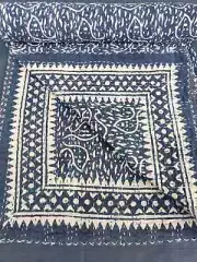 Authentic Indian Kantha Hand Block Print Handmade Bedspread Blanket King Size