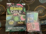 Create Your Own Glowing Chalk Art - 2 Reusable Stencils NEW