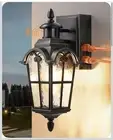 EDISHINE Motion Sensor Outdoor Lights, Porch Light with GFCI Outlet,Dusk to Dawn
