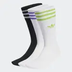 ADIDAS 中統襪 SOLID CREW SOCK 男女款 中性款 IB9377 白綠 白紫 黑白