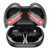 Wireless Earphones Noise Reduction Sports Headphones Bluetooth Earphones Ear Hanging Wireless Headphones Audio Accessory-Red
