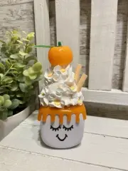 Cute TANGERINE Mini Marshmallow Buddy Faux Fake Tiered Tray Decor Decor CITRUS