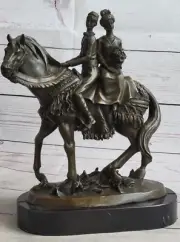 Symbol of Unity Elegant Bride and Groom on Horse Back Sculpture Wedding Gift Art