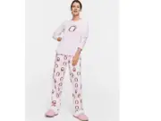 Peter Alexander Women's Hedgehog Flannelette PJ Pants & Matching LS Top- Size M