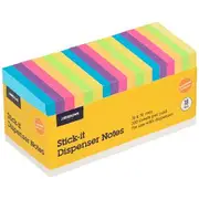 J.Burrows Stick-It Dispenser Notes 76x76mm Assorted 18 Pack