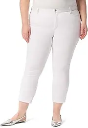 [Gloria Vanderbilt] Women's Cali 5-Pocket High Rise Straight Leg Ankle Standard, Vintage White, 24 Plus